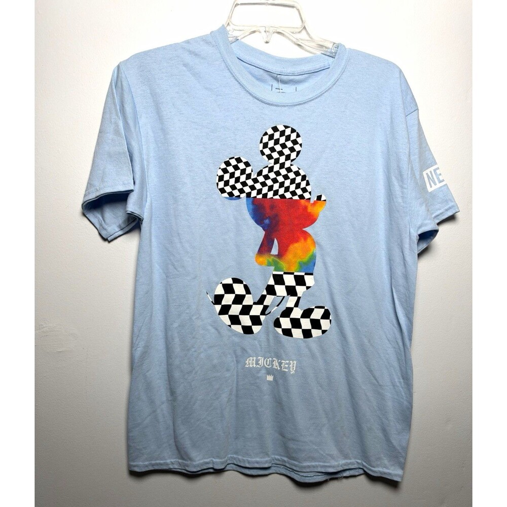 Disney Neff Mickey Mouse Women’s XL Blue Graphic Tee Crew Neck Tagless